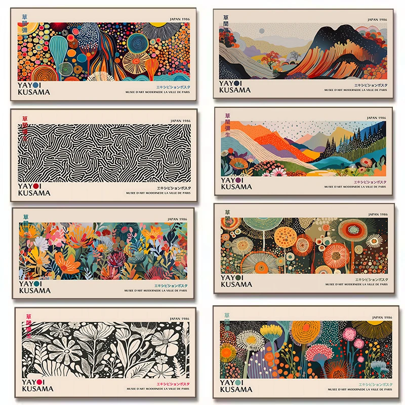 Japanese Lifestyle Youtube - Yayoi Kusama Flower Exhibition Poster Canvas